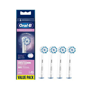 سری مسواک برقی اورال بی مدل Sensitive Clean اصل مناسب دندان و لثه‌های بسیار حساس با الیاف یکدست فوق‌العاده نرم بسته ۴ عددی