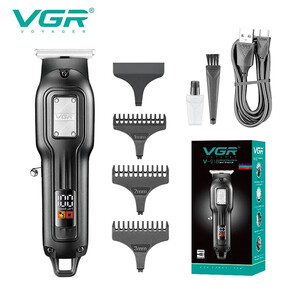 ماشین اصلاح سر و صورت و خط زن وی جی آر مدل VGR V-918 با تیغه T شکل استیل ضدزنگ و نمایشگر LED