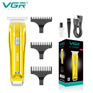 ماشین اصلاح سر و صورت و خط‌زن حرفه‌ای وی جی آر مدل VGR V-955 با تیغه T شکل استیل ضدزنگ و نمایشگر هوشمند LED