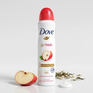اسپری ضد تعریق زنانه داو مدل go fresh با رایحه سیب و چای سفید و ماندگاری 48 ساعته حجم ۲۵۰ میل