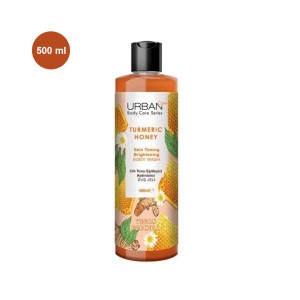 شامپو بدن روشن کننده اوربن کر Turmeric Honey با رایحه عسل و زردچوبه حجم ۷۵۰ میل