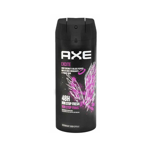 اسپری دئودورانت و خوشبوکننده بدن مردانه آکس مدل Excite با ماندگاری ۴۸ ساعته و رایحه گرم چوبی و نارگیل حجم ۱۵۰ میل