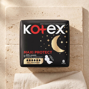 نوار بهداشتی کوتکس مدل Maxi Protect مخصوص شب سایز خیلی بزرگ XL بسته ۸ عددی