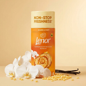خوشبوکننده لباس لنور مدل Gold Orchid با رایحه ارکیده طلایی و وانیل وزن ۱۵۵ گرم
