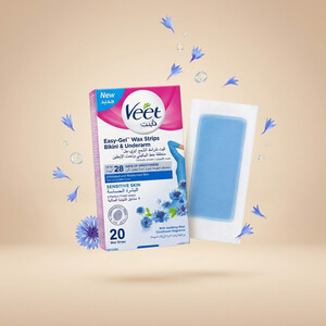 نوار موبر ویت مدل Sensitive Skin مخصوص زیربغل و بیکینی حاوی روغن بادام بسته ۲۰ عددی