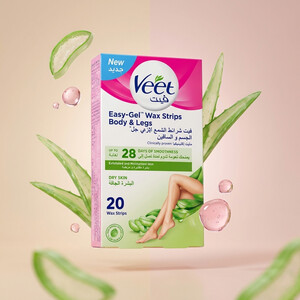 نوار موبر ویت مدل Dry Skin مخصوص بدن و پا حاوی عصاره آلوئه‌ورا و گل لوتوس بسته ۲۰ عددی