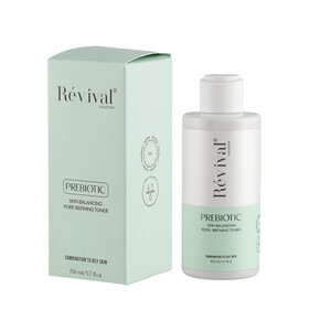 تونر صورت رویوال مدل Prebiotic پاک‌کننده منافذ و مات‌کننده مناسب پوست چرب حجم ۱۵۰ میل