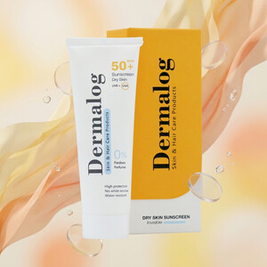 کرم ضد آفتاب بی رنگ درمالوگ مدل Dry Skin SPF50 مناسب پوست خشک حجم ۵۰ میل