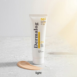 کرم ضد آفتاب رنگی درمالوگ مدل Oil Free SPF50 مات کننده و پوشش دهنده پوست چرب حجم ۵۰ میل