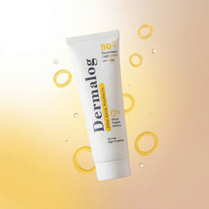 کرم ضد آفتاب رنگی درمالوگ مدل Oil Free SPF50 مات کننده و پوشش دهنده پوست چرب حجم ۵۰ میل