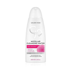 میسلار واتر گلدن رز مدل CLEANSING WATER پاک‌کننده صورت، چشم و لب مناسب انواع پوست حجم ۲۰۰ میل
