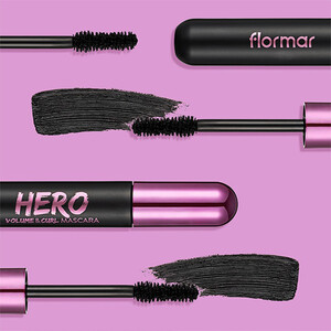 ریمل فلورمار Hero Volume & Curl مشکی در نمای چهارم بسته