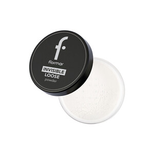 پودر فیکس بی‌رنگ فلورمار مدل INVISIBLE LOOSE SILVER SAND مات‌کننده و ریزدانه وزن ۱۵ گرم
