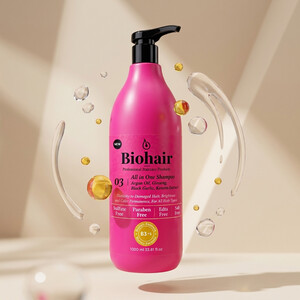 شامپو مو برای ریزش مو بایوهیر مدل ALL IN ONE SHAMPOO 03 با عصاره سیر سیاه و جینسینگ