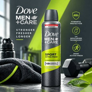اسپری مردانه داو مدل SPORT ACTIVE+FRESH 48H با فناوری یک چهارم کرم مرطوب‌کننده