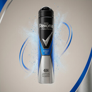 اسپری ضد تعریق مردانه رکسونا مدل Cobalt Dry motion sence بدون الکل اتیلیک