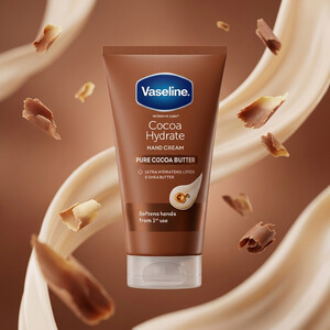 Vaseline Cocoa Hydrate Hand Cream، کرم دست وازلین با بافت سبک و غیرچرب