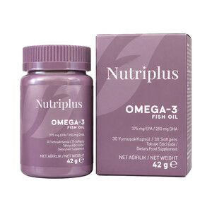 قرص امگا ۳ نوتری پلاس مدل OMEGA -3 برای سلامت قلب و مغز با روکش انتریک بسته ۳۰ عددی