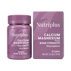 قرص کلسیم منیزیم نوتری پلاس مدل CALCIUM MAGNESIUM PLUS BONE STRENGTH برای استحکام استخوان بسته ۳۰ عددی