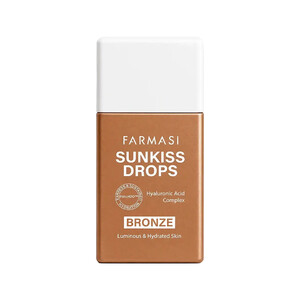 برنزر مایع صورت فارماسی SUNKISS DROP با بافت سبک و سرم‌مانند