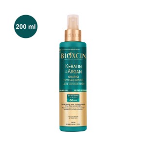 اسپری ترمیم‌کننده مو بیوکسین مدل KERATIN & ARGAN با تکنولوژی EXTRA REPAIR حاوی آمینواسید حجم ۱۵۰ میل