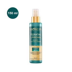 اسپری ترمیم‌کننده مو بیوکسین مدل KERATIN & ARGAN با تکنولوژی EXTRA REPAIR حاوی آمینواسید حجم ۱۵۰ میل