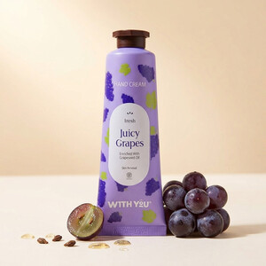 کرم مرطوب کننده دست شی باتر ویت یو مدل Juicy Grapes حاوی روغن هسته انگور