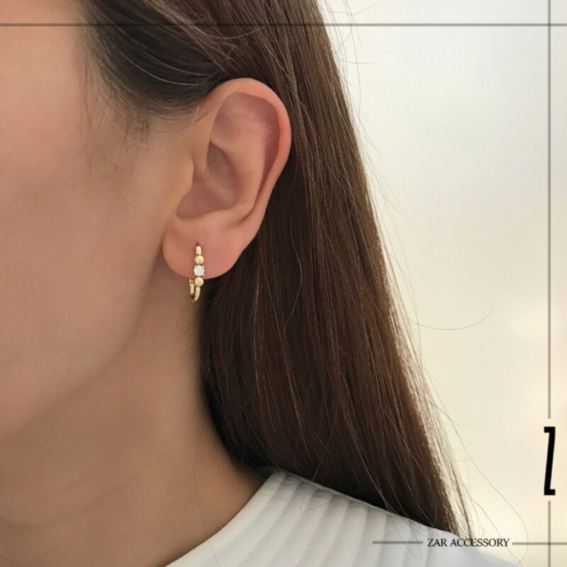 گوشواره خطی گوی و نگین