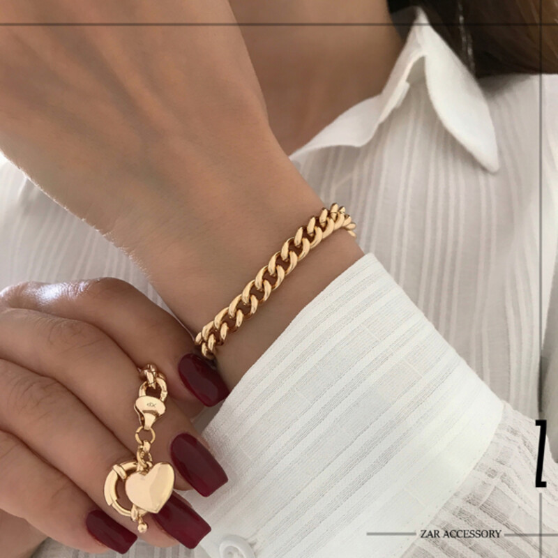 دستبند کارتیه قفل ملوانی قلب آویز