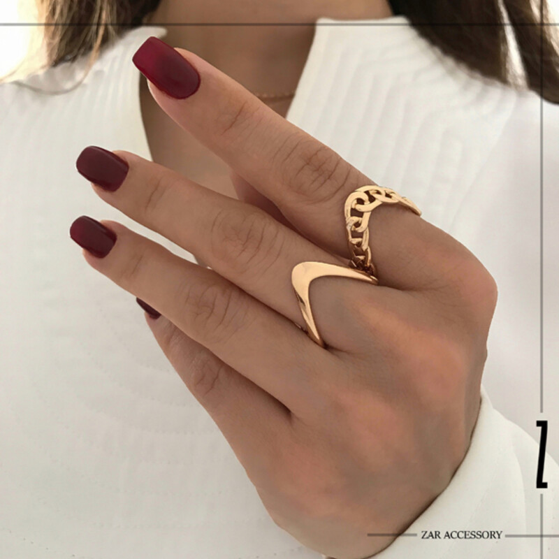 انگشتر هفتی دو رو کارتیه و آینه‌ای