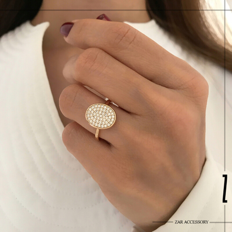 انگشتر دایره فول نگین