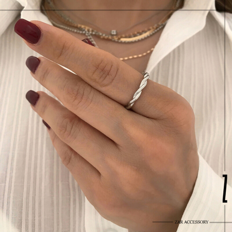 انگشتر طنابی آینه‌ای