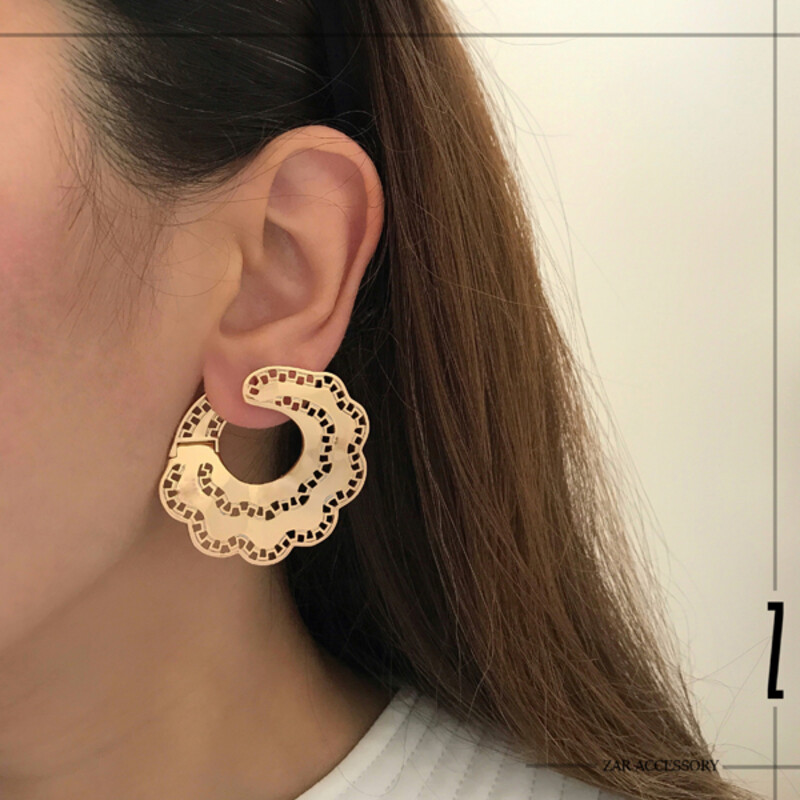 گوشواره گل مواج لیزری