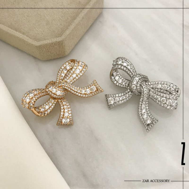 گل سینه پاپیون فول نگین