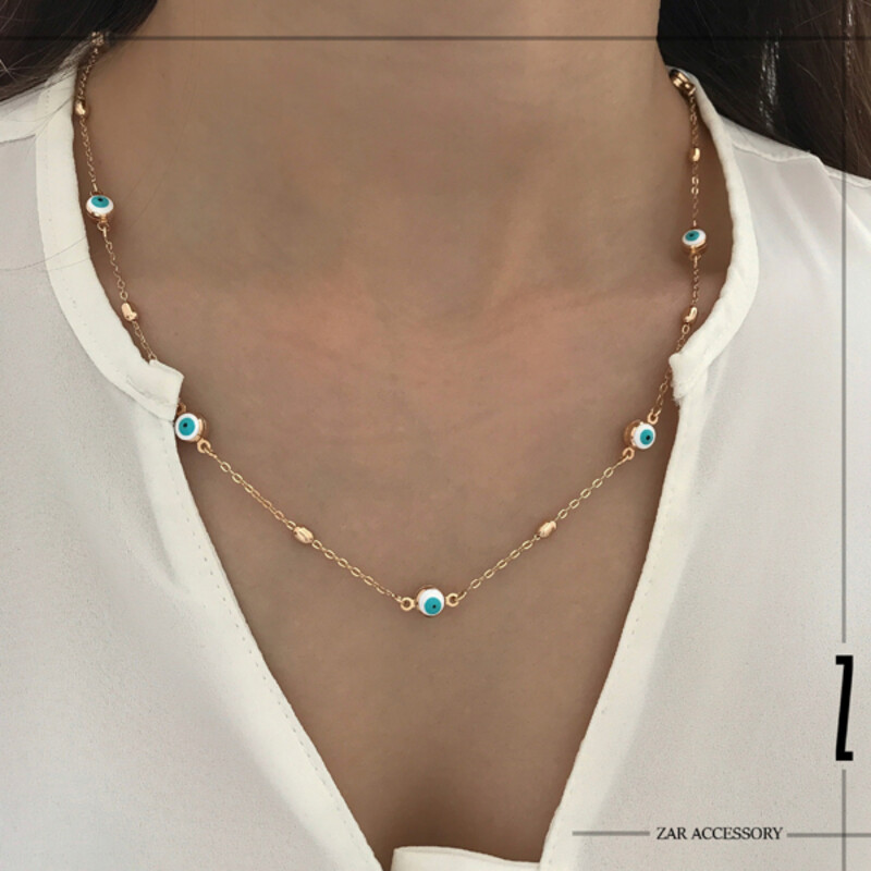گردنبند چشم نظر و گوی کالباسی