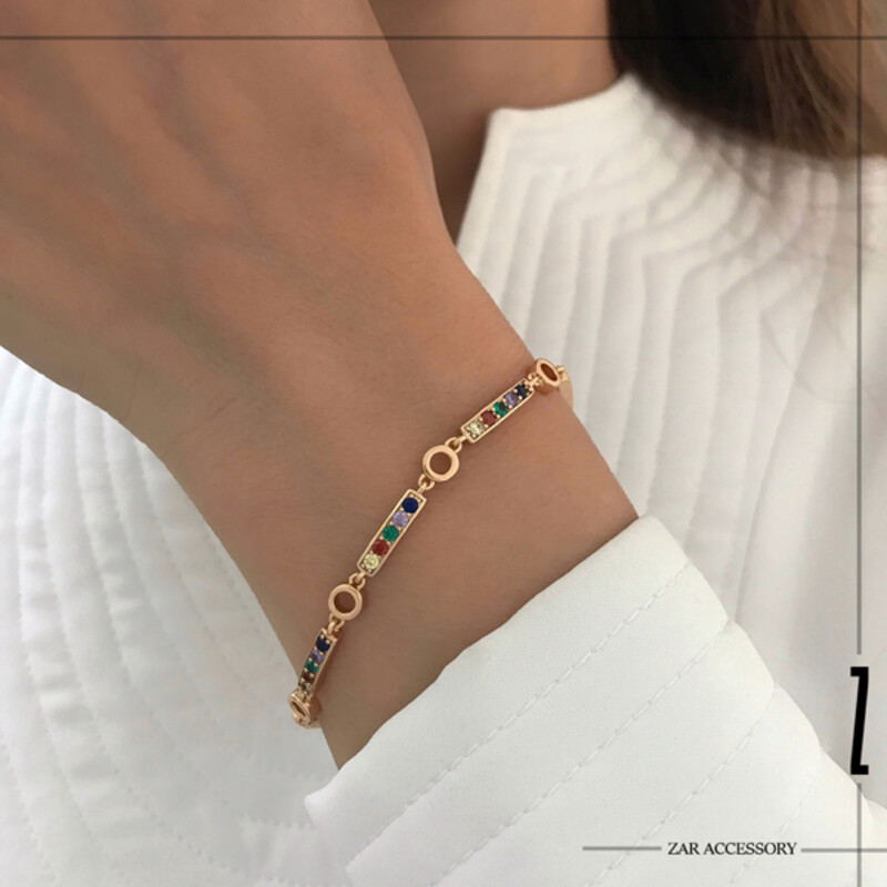 دستبند مولتی کالر دایره‌دار