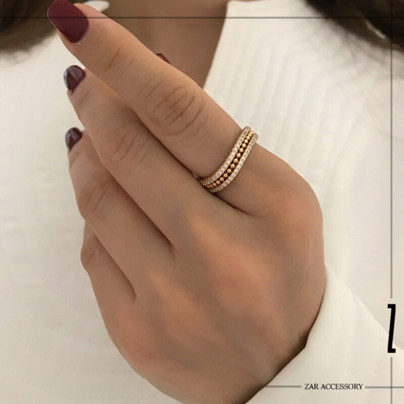 انگشتر مواج گوارسه و نگینی