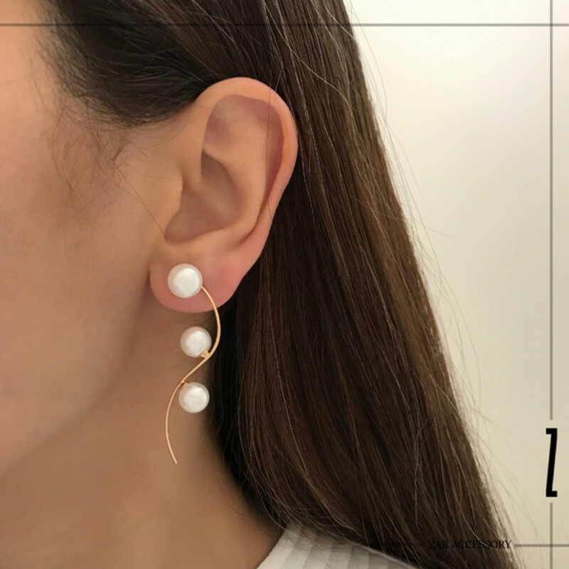 گوشواره ریسه مرواریدی دو قطعه