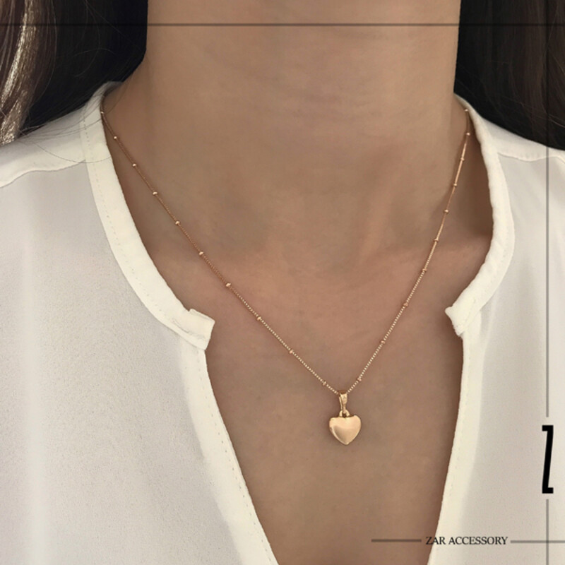 گردنبند زنانه قلب آینه‌ای