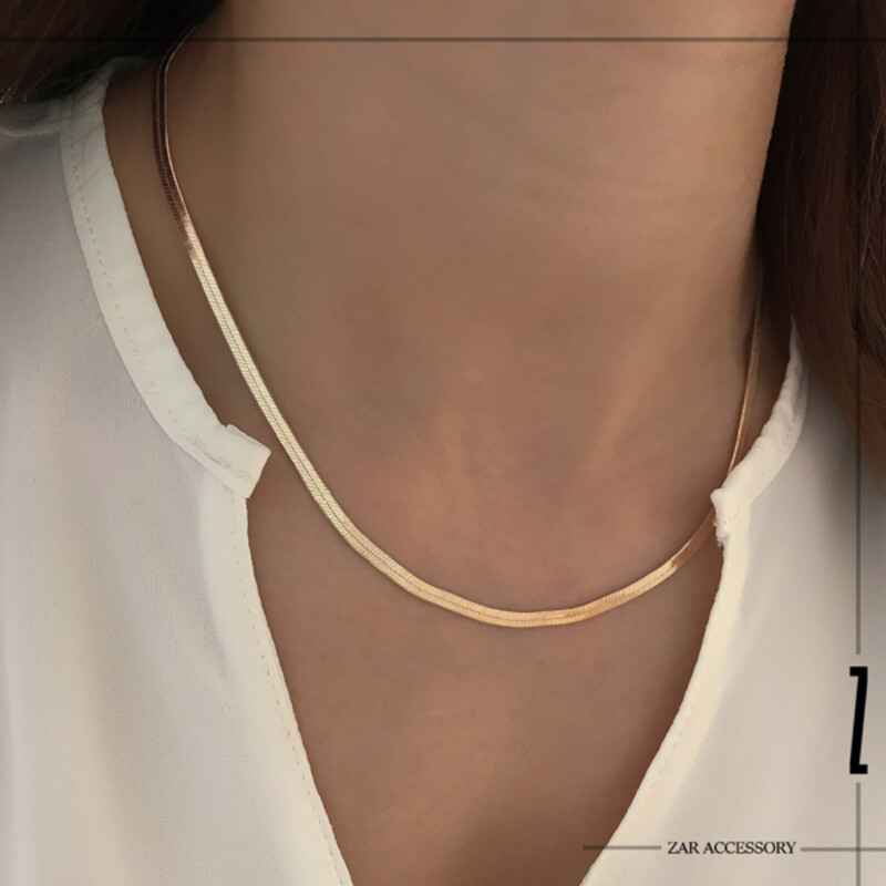 گردنبند زنانه هرینگبون فلت 3 میل