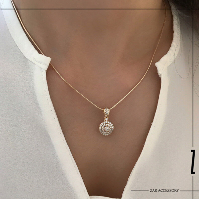 گردنبند زنانه آویز صفحه مواج