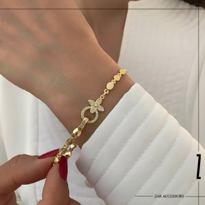 دستبند زنانه زنجیری قفل شبدر