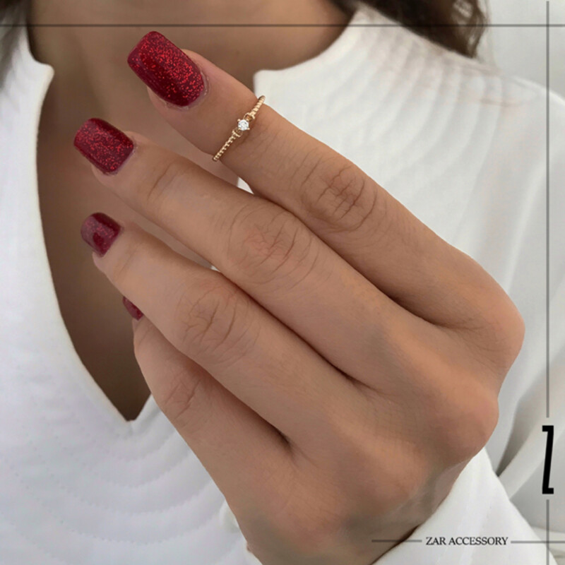 انگشتر زنانه بند انگشتی تک نگین