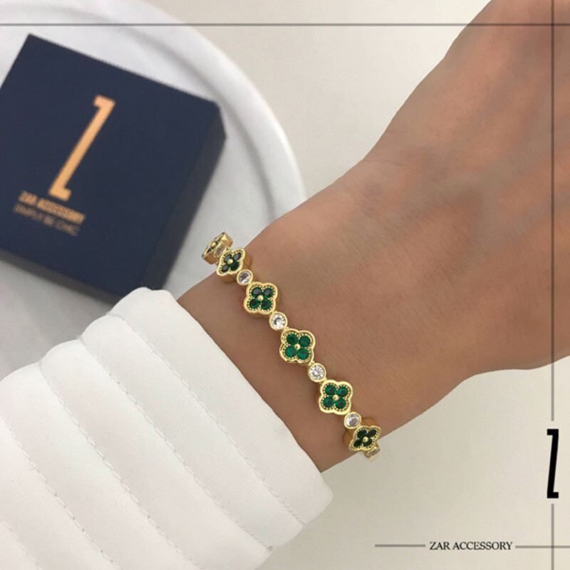 دستبند بنگل ونکلیف گرین شش گل