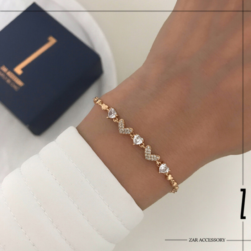 دستبند قلبی الماسی