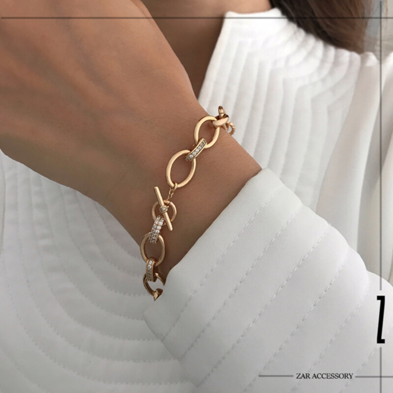 دستبند زنجیری هرمس قفل تی