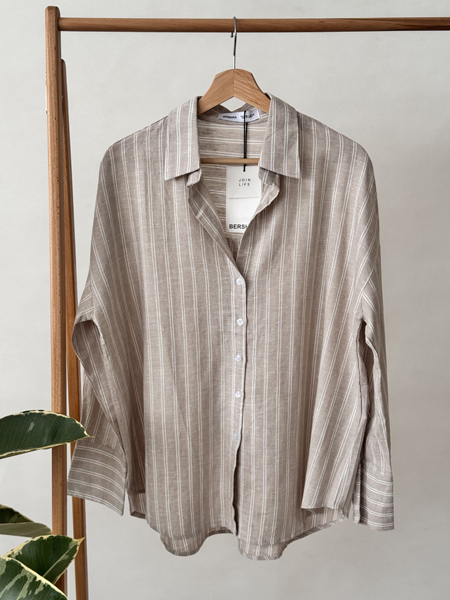 شومیز لینن راه راه برشکا