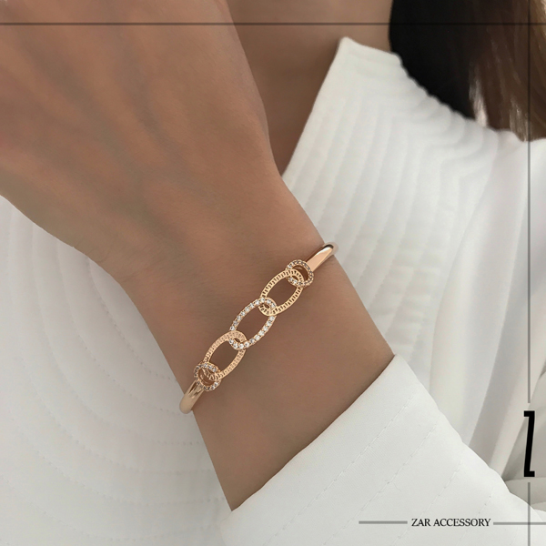 دستبند بنگل زنجیره نگینی