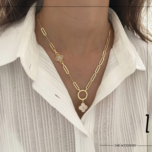 گردنبند ونکلیف صدفی زنجیر اسپرینت