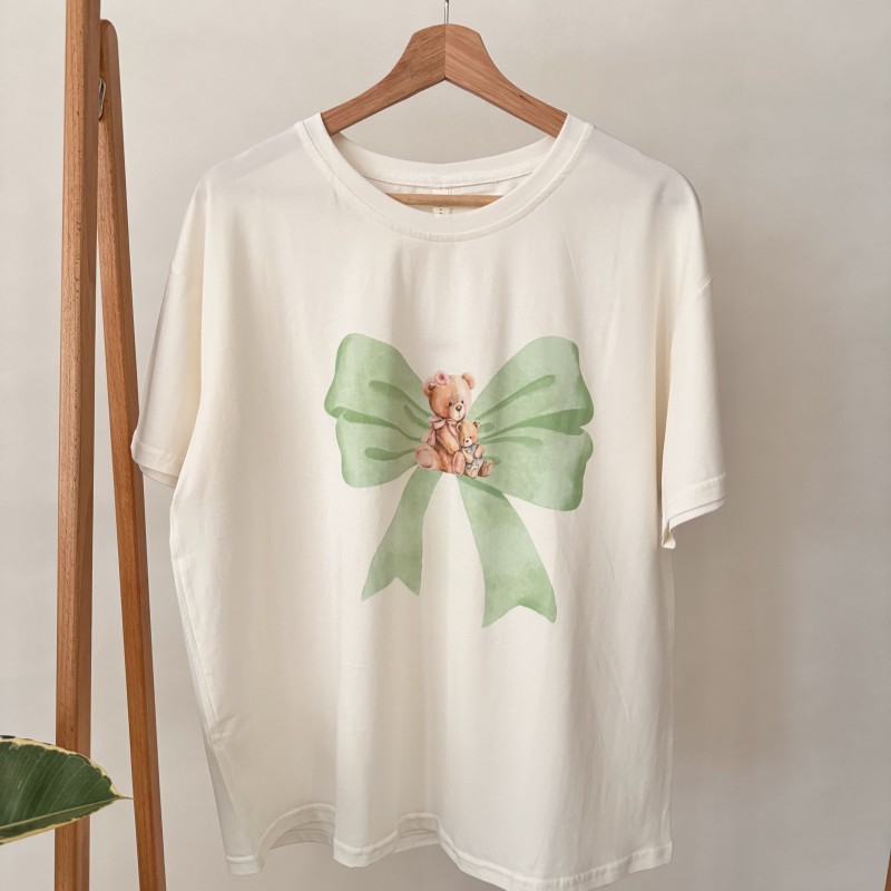 تیشرت طرح تدی و پاپیون